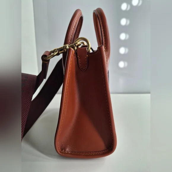 Coach Ace Tote Bag 17 signature canvas tan/rust CT891 NWOT - Picture 3 of 7